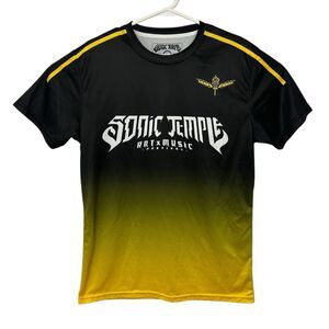 Sonic Temple Soccer Jersey Columbus Crew Style 2024 Mens Size Large Black Yellow